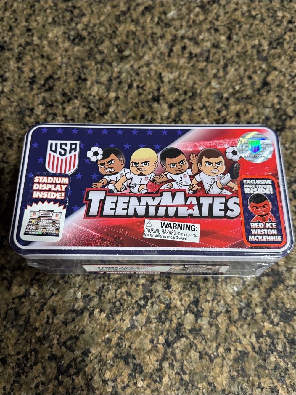 USA Soccer Collectible Tin - Red and Blue